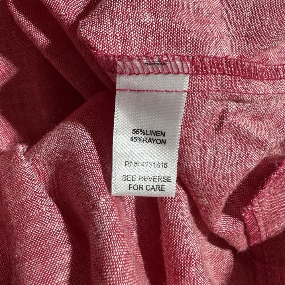 Linea Donna Linen Blend 2 Piece Set Matching Wide Leg Pants Top Red Sz 1X 2X NWT - Picture 10 of 16